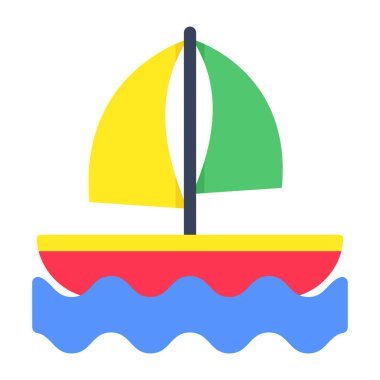 Yelkenlinin katı tasarım simgesi 