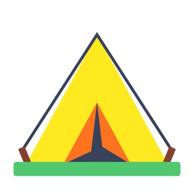 A flat design icon of camp