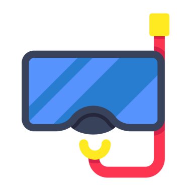 Gözlüklü oksijen borusu, şnorkelli maske ikonu