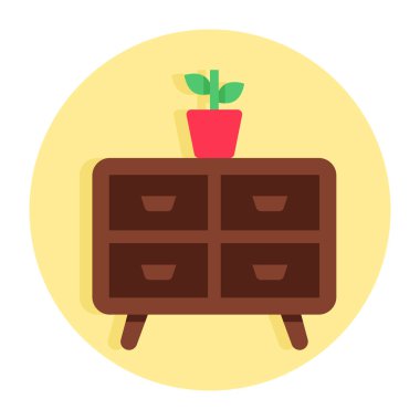 An icon design of nightstand clipart