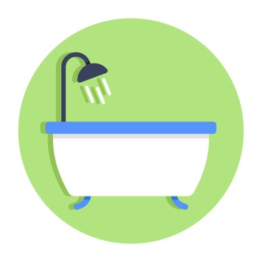 Trendy vector design of bathtub