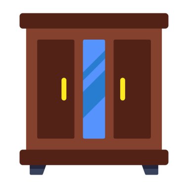 An icon of cupboard in flat design available for instant download  clipart