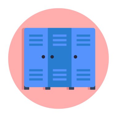 An icon of gym cupboard in flat design available for instant download 