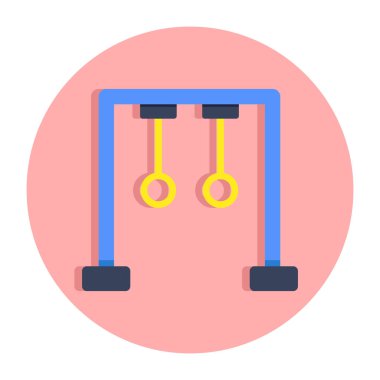 Vector design of gymnastic rings, flat icon