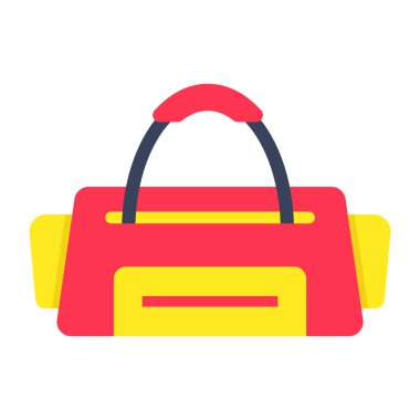 A flat design icon of gym bag