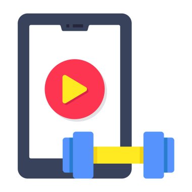 Mobil spor salonu videosunun premium indirme simgesi 