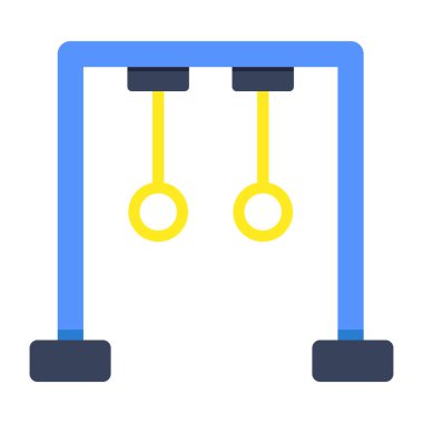 Vector design of gymnastic rings, flat icon