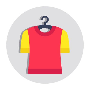 Asılı tişörtün bir simge tasarımı, düzenlenebilir vektör 