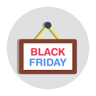 A trendy design icon of black friday board   clipart