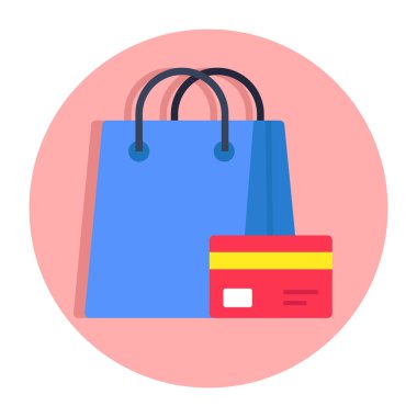 Moda vektör tasarımında alışveriş kartı ödeme simgesi