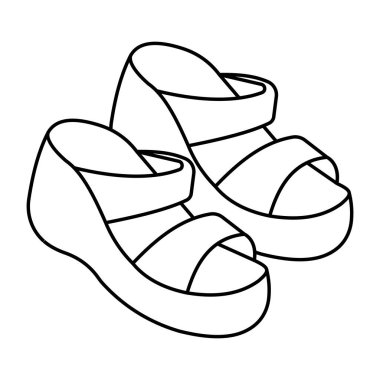 Düz dizayn edilmiş sandalet simgesi