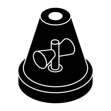 Dönen kırmızı ışık simgesi, sirenin vektör tasarımı