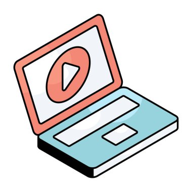 Unique design icon of play video 