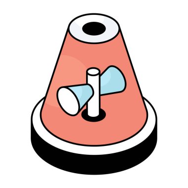 Dönen kırmızı ışık simgesi, sirenin vektör tasarımı