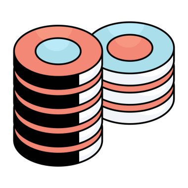 Kumarhane jetonlarının renkli tasarım simgesi