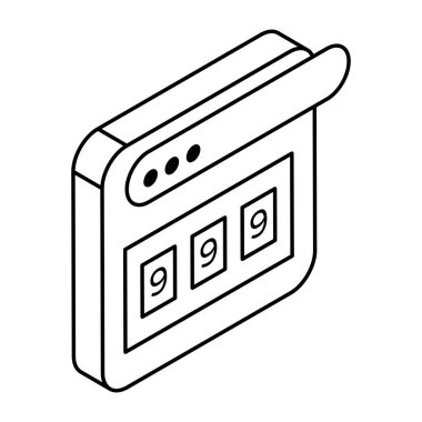 Düz dizayn, slot makinesinin simgesi 