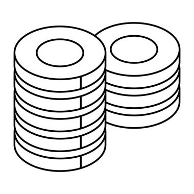 Kumarhane jetonlarının renkli tasarım simgesi