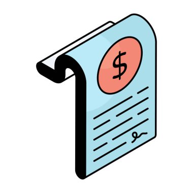 Faturanın düz tasarım simgesi