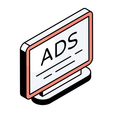 Çevrimiçi reklamların mükemmel tasarım simgesi 