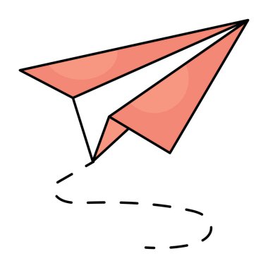 Kağıt uçağın modaya uygun tasarım simgesi
