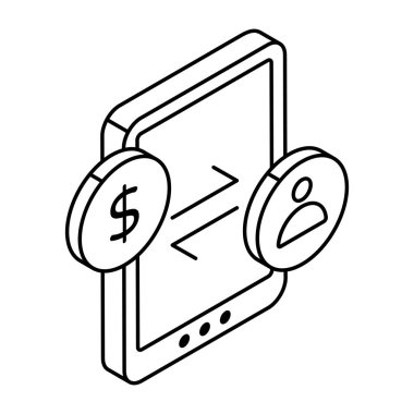Taşınabilir para transferinin simge tasarımı
