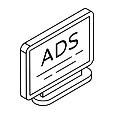 Çevrimiçi reklamların mükemmel tasarım simgesi 