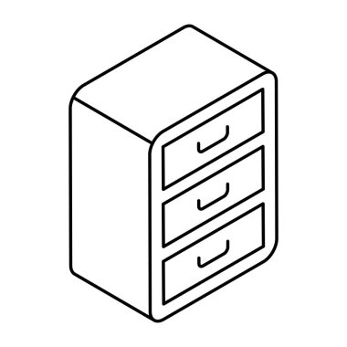 Ofis çekmecesinin mükemmel tasarım simgesi 