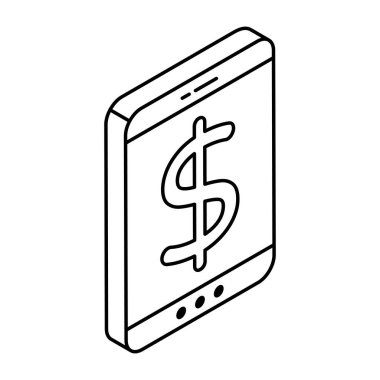 Taşınabilir paranın düz tasarım simgesi