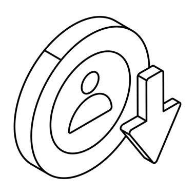 Kullanıcı azaltımının modern tasarım simgesi