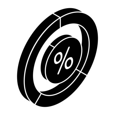 İndirim grafiğinin düz tasarım simgesi