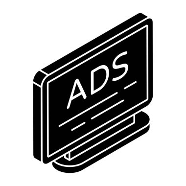 Çevrimiçi reklamların mükemmel tasarım simgesi 