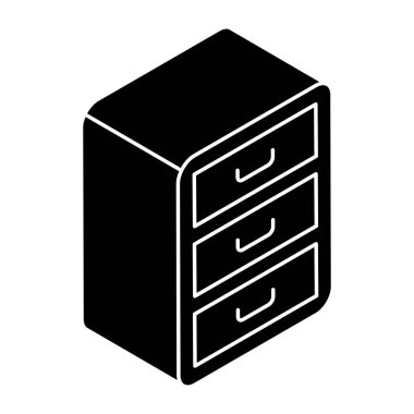 Ofis çekmecesinin mükemmel tasarım simgesi 