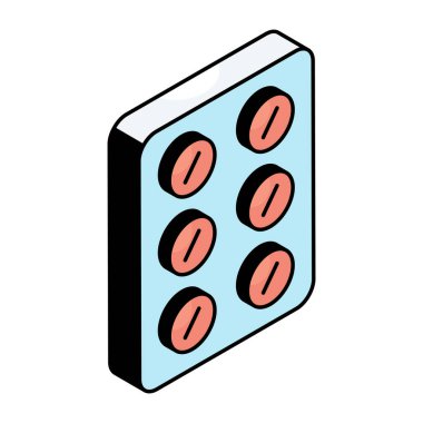 An editable design icon of pills strip 