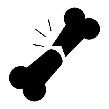 A flat design icon of broken bone 