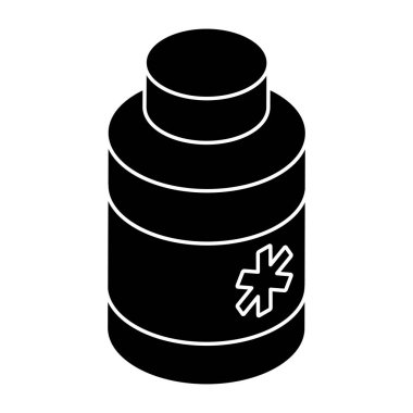 Uyuşturucu şişesinin eşsiz bir tasarım simgesi.