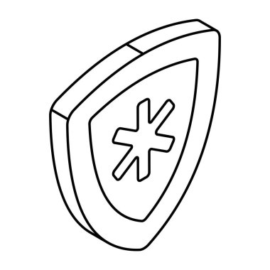 A flat design icon of medical security  clipart