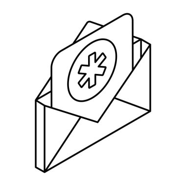 Unique design icon of medical mail