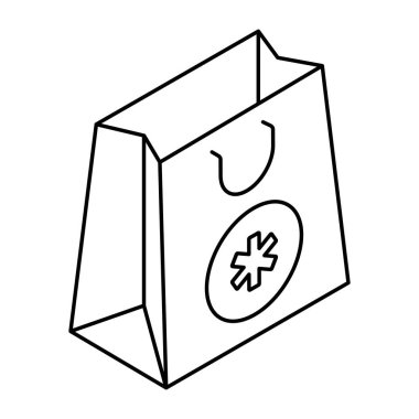 Tıbbi alışverişin moda tasarım simgesi 