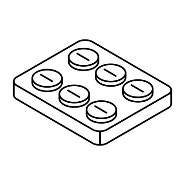 An editable design icon of pills strip 