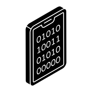 Mobil ikili verilerin düz tasarım simgesi