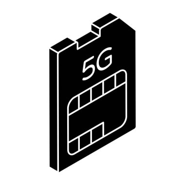 5g Sim kartının bir simge tasarımı