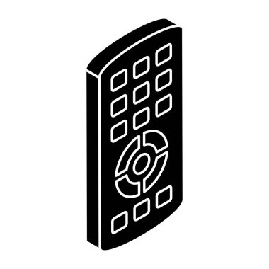 Uzaktan kumandanın düz tasarım simgesi