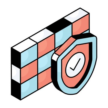 Güvenli duvarın mükemmel tasarım simgesi