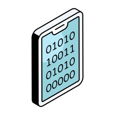 Mobil ikili verilerin düz tasarım simgesi