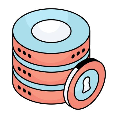 Veri güvenliğinin mükemmel tasarım simgesi 