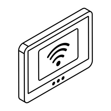 Mobil Wi-Fi 'nin düz tasarım simgesi 