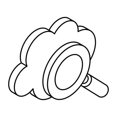 Bulut aramasının yaratıcı tasarım simgesi