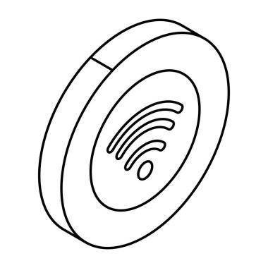 Wi-Fi sinyalinin renkli tasarım simgesi