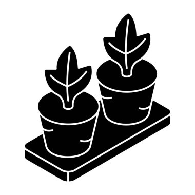 A unique design icon of indoor plant 