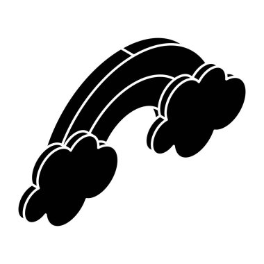 Gökkuşağının göz alıcı simgesi, düz stil. 